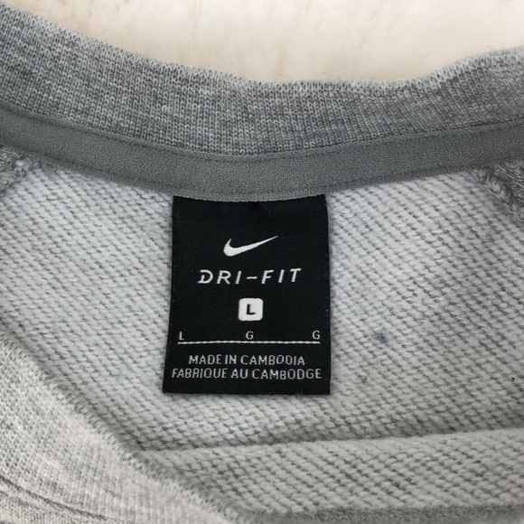 Nike Gray Pullover Crop Sweatshirt with Back Vent Size Large - Picture 3 of 9